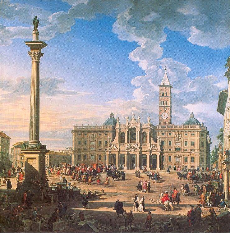 Panini, Giovanni Paolo The Plaza and Church of St. Maria Maggiore Norge oil painting art